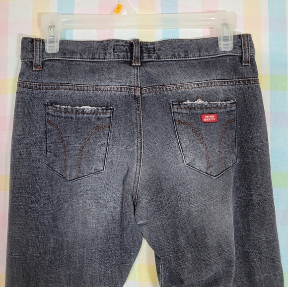 Miss Sixty Basic Italy gray denim punk rock jeans with zipper calf detail - Picture 7 of 12
